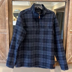 John Wayne Blue Plaid Pullover Comfy Warm New Mens Medium